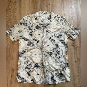 Zara tie-dye Button Short Sleeve Shirt